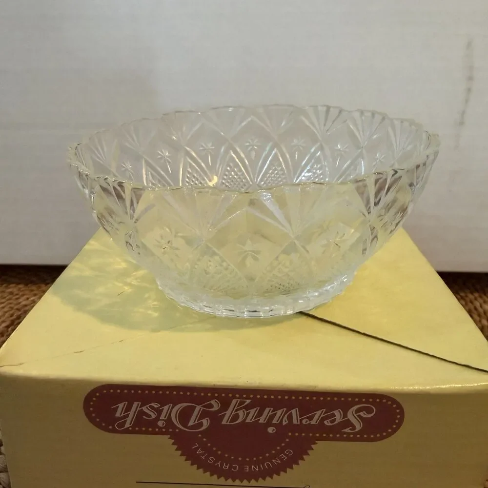 Vintage Genuine Crystal Serving Bowl Candy Nut Dish 6